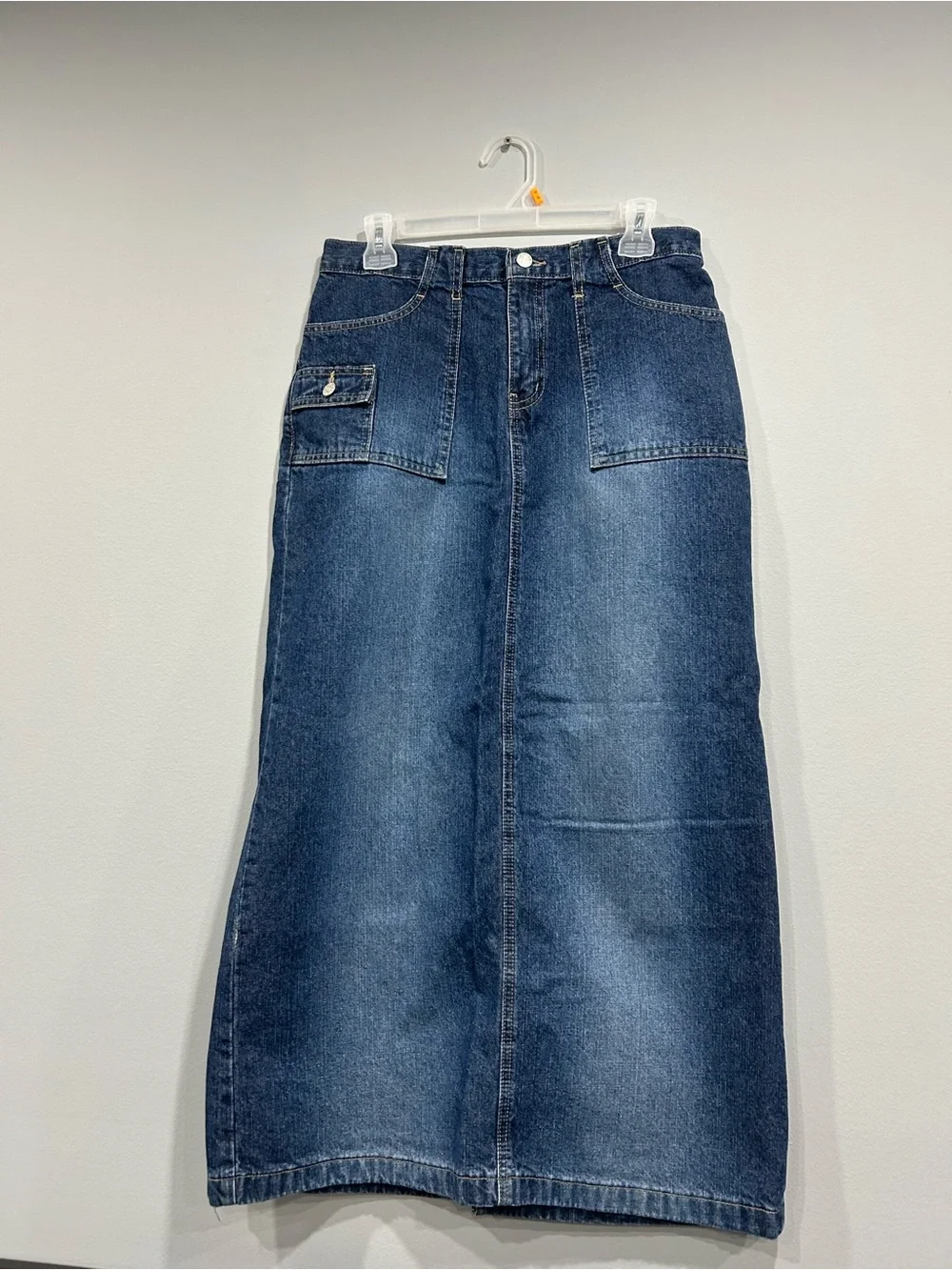 Y2K Denim Dark Wash Maxi Skirt BUM Equipment